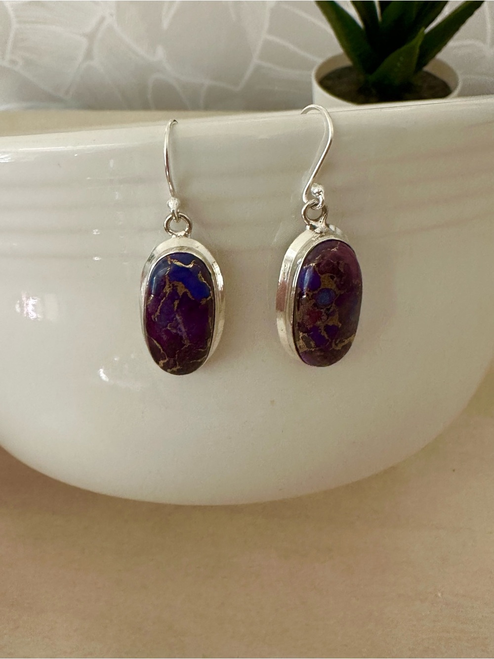 Kingman Purple Mojave Sterling Silver Earrings